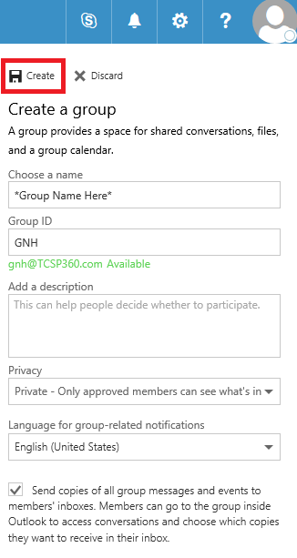 Office 365 Creating A Contact Group Step 9