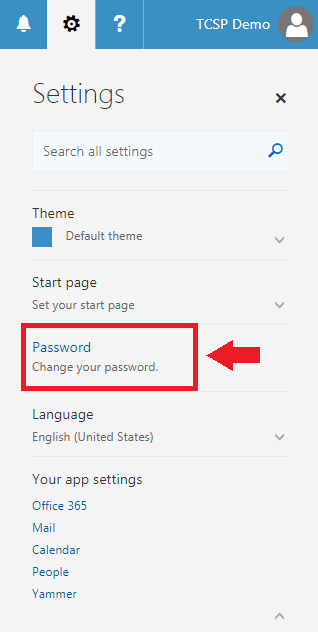 Office 365 Change your password