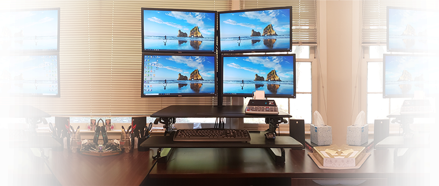 Computer Multi-Monitor Setup - 4 monitors