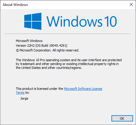 About Windows - Windows 10